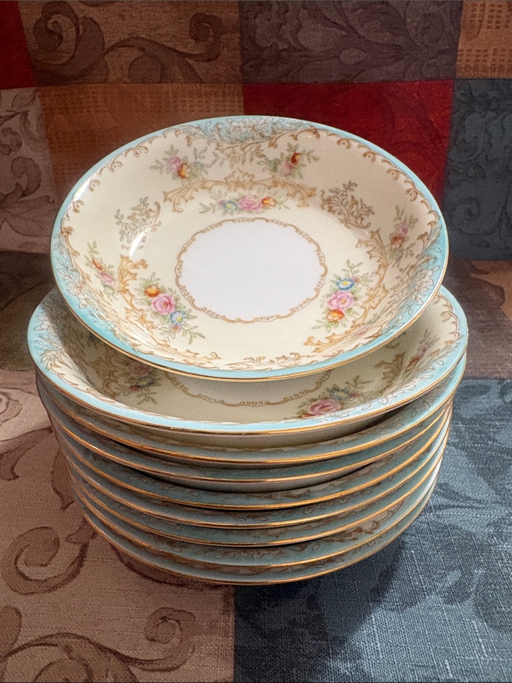 ⭐️Noritake⭐️9 Vintage M Stamp Fruit Nappies.